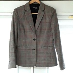 Chadwick Womens Gray Plaid Blazer